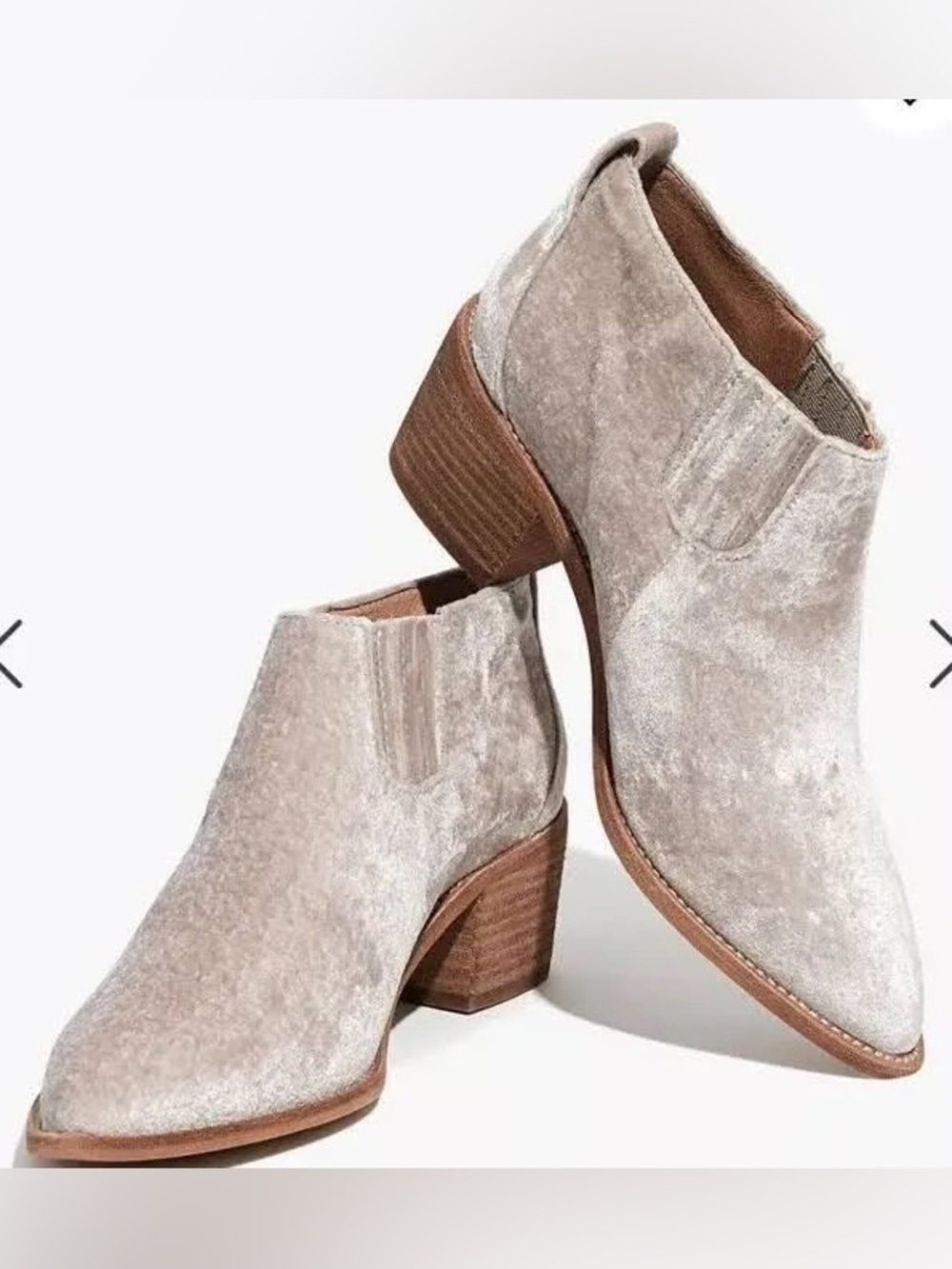 Madewell Grayson Velvet Chelsea Boots Women’s 8.5 Silver Gray Western